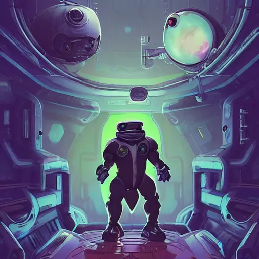 Image similar to battletoads in a spacesuit exploring alien infested space station, dark, foreboding, dark video game icon design, 2 d game fanart, behance hd, by jesper ejsing, highly detailed, by rhads, makoto shinkai and lois van baarle, ilya kuvshinov, rossdraws, global illumination