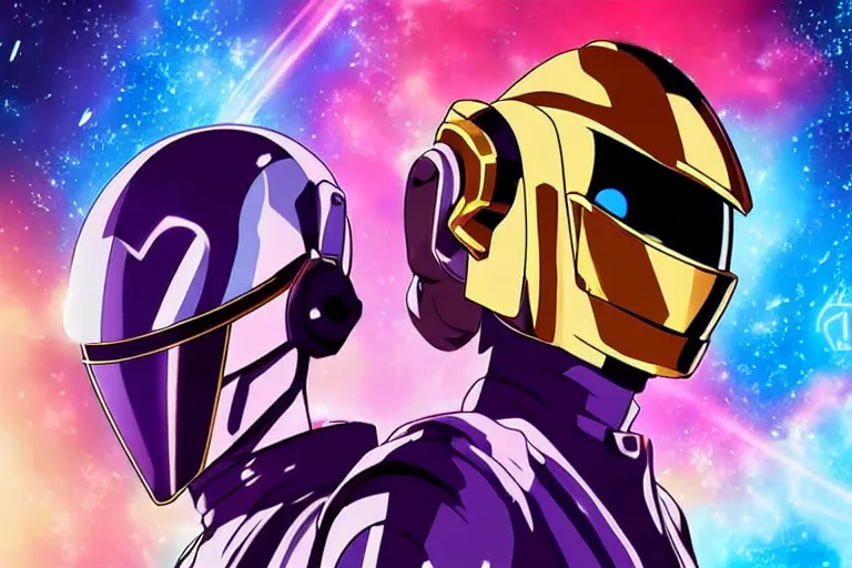 Prompt: scene from twrp Starlight Brigade and daft punk Interstella 5555, perfected faces, 8k, hd, high resolution