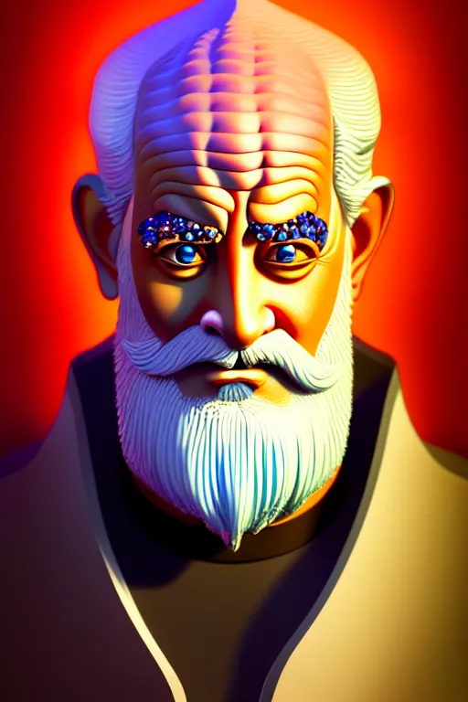 Prompt: maximalist detailed handsome masculine wise old male genie portrait by adoryanti, machine. delusions, holosomnia, electrixbunny, rendered in discodiffusion. decorated with pearls and gems, behance hd. by wlop, studio ghibli. ilya kuvshinov, igor goryunov artgerm. ray tracing hdr polished sharp