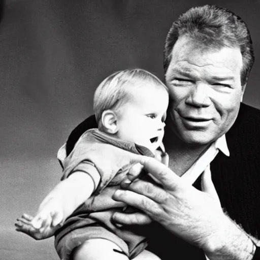 Image similar to william shatner arguing with baby