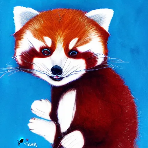 Prompt: red panda by Yuumei