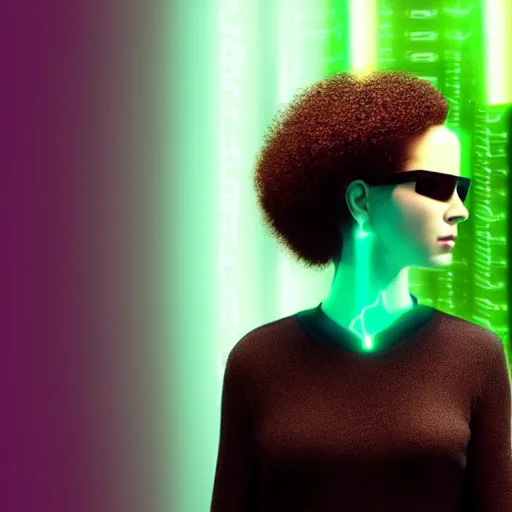 Image similar to woman plugged into the matrix
