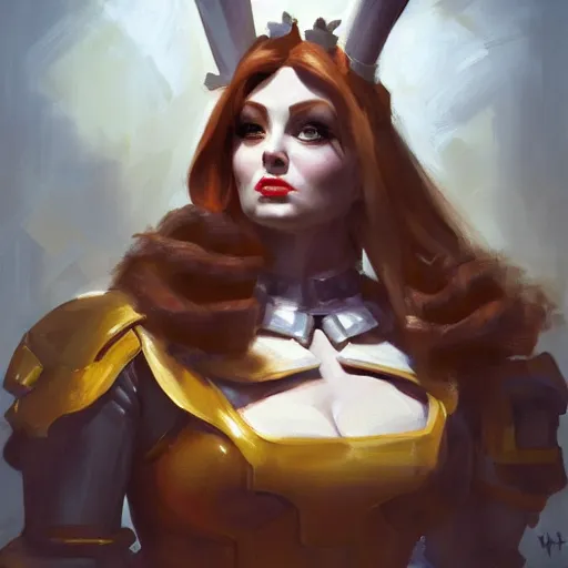 Prompt: greg manchess portrait painting of partially armored alice from alice in wonderland as overwatch character, medium shot, asymmetrical, profile picture, organic painting, sunny day, matte painting, bold shapes, hard edges, street art, trending on artstation, by huang guangjian, gil elvgren, ruan jia, randy vargas, greg rutkowski