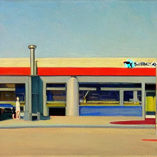 Prompt: San Francisco Airport by Edward hopper