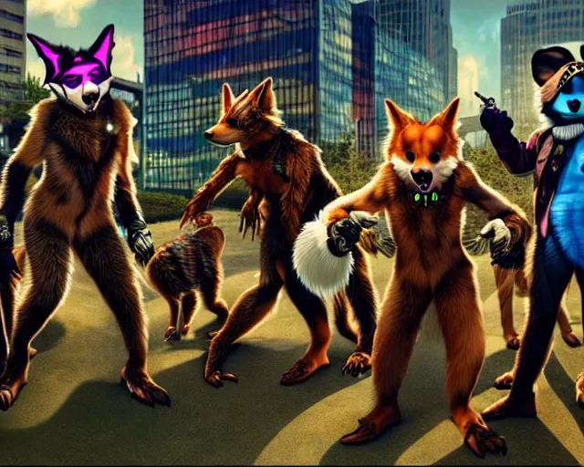 Prompt: high - resolution photograph from a raypunk era furry fandom convention ( midwest furfest 2 0 4 7 ), taking place after the genetic revolution and singularity. photorealistic.