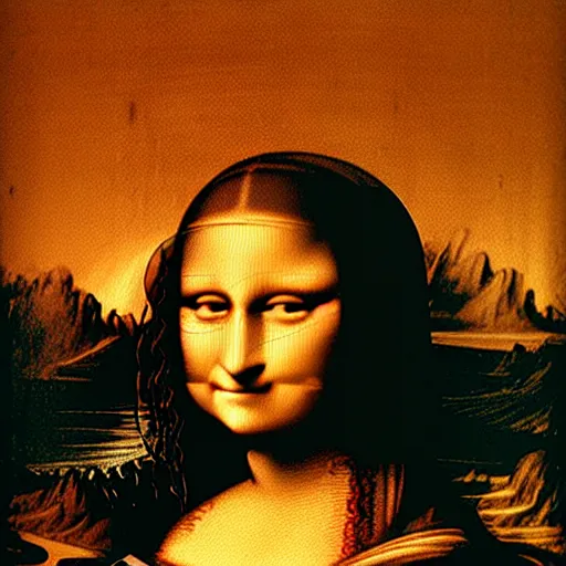 Image similar to cat face on mona lisa painting