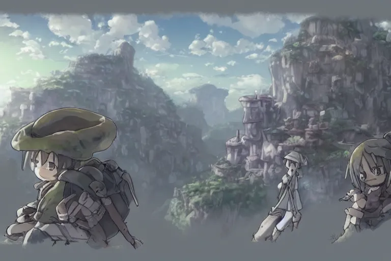 Image similar to made in abyss concept art