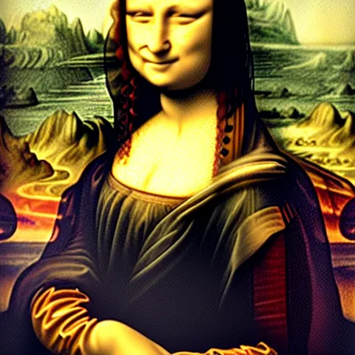 Prompt: mona lisa smelling something really bad and making a face