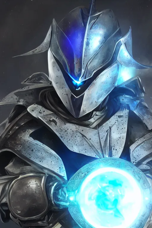 Image similar to helmet armor guardian destiny in witch queen illumination ray tracing hdr fanart arstation by sung choi robot ninja mask and eric pfeiffer and gabriel garza and casper konefal