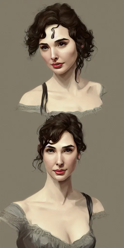 Image similar to Gal Gadot, victorian era, by Wangjie Li, artstation, trending on artstation, detailed, 4k