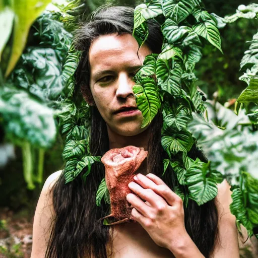 Image similar to a photo of a human with skin made of plants