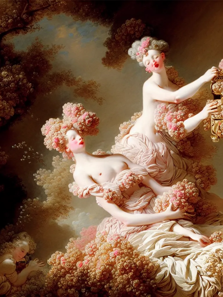 Image similar to fragrance advertising campaign by jean honore fragonard, highly detailed, intricate