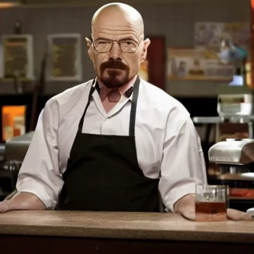 Image similar to Walter White as a hooters waitress