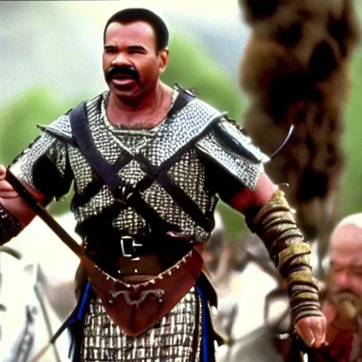 Prompt: Still of Steve Harvey in the movie ''Braveheart'' (1995)