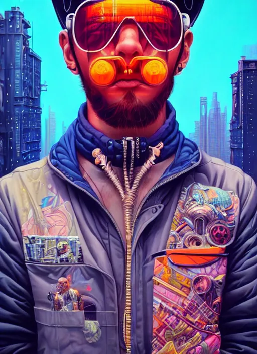 Image similar to high quality high detail portrait of a diesel punk in a futuristic city, tristan eaton, victo ngai, artgerm, rhads, ross draws, hyperrealism, intricate detailed