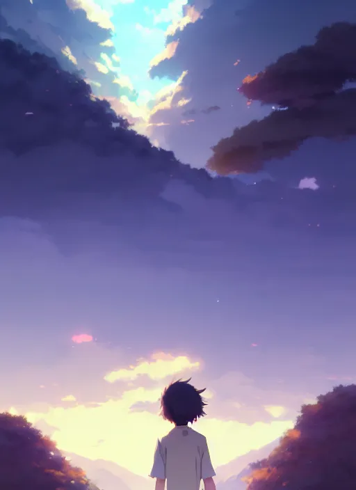 Image similar to portrait of al frankin, cloudy sky background lush landscape illustration concept art anime key visual trending pixiv fanbox by wlop and greg rutkowski and makoto shinkai and studio ghibli