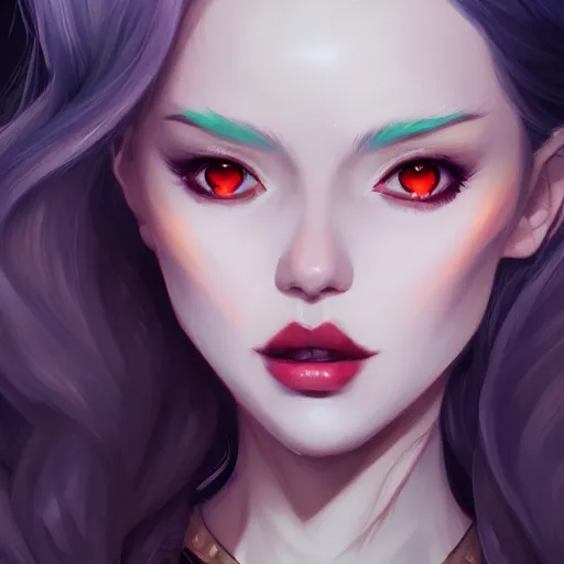 Image similar to a portrait of a beautiful vampire, art by lois van baarle and loish and ross tran and rossdraws and sam yang and samdoesarts and artgerm, digital art, highly detailed, intricate, sharp focus, Trending on Artstation HQ, deviantart, unreal engine 5, 4K UHD image