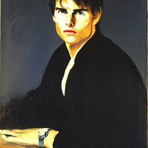 Prompt: Tom Cruise, painted by Manet.