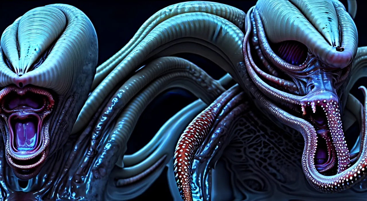 Image similar to gary busey, tentacles, alien ( 1 9 7 9 ), body horror, unreal engine, octane render, depth of field, cycles render, hd