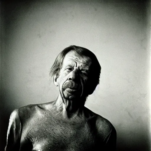 Image similar to vaclav havel on a photo by jan saudek