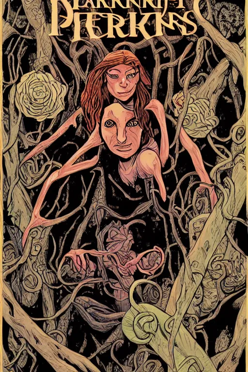 Prompt: pan's labyrinth comic cover, four - color process