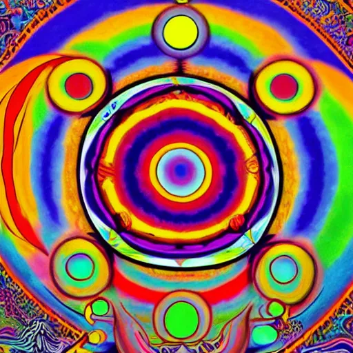 Image similar to psychedelic trippy artwork, focus clarity, tibetan buddhism, the meaning of Dzogchen, full color, a life of primordial grounding, award-winning, trending