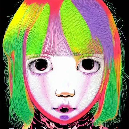 Image similar to a portrait of a girl by inio asano, beeple and james jean, hiroyuki takahashi color scheme