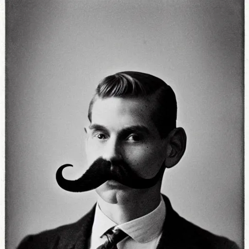 Image similar to A photograph portrait of Jerma985 with short hair and a 1910s mustache in the early 1910s, taken in the early 1910s, grainy, taken on a early 1900s Kodak Camera, realistic, hyperrealistic, very realistic, highly detailed, very detailed, extremely detailed, detailed, digital art, trending on artstation