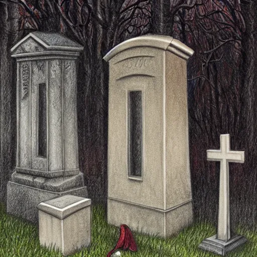 Image similar to Colored pencil art on paper, Ghost in Cemetery, highly detailed, artstation, MasterPiece, Award-Winning, Caran d'Ache Luminance