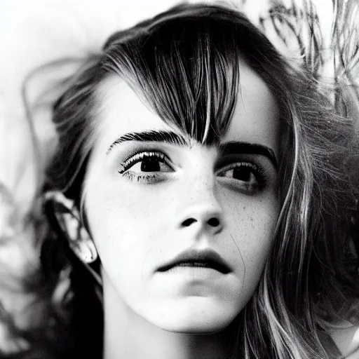 Prompt: Emma Watson closeup face shoulders very long hair Vogue fashion shoot fashion poses detailed professional studio lighting dramatic shadows professional photograph by Cecil Beaton, Lee Miller, Irving Penn, David Bailey, Corinne Day, Patrick Demarchelier, Nick Knight, Herb Ritts, Mario Testino, Tim Walker, Bruce Weber, Edward Steichen, Peter Lindbergh, Albert Watson