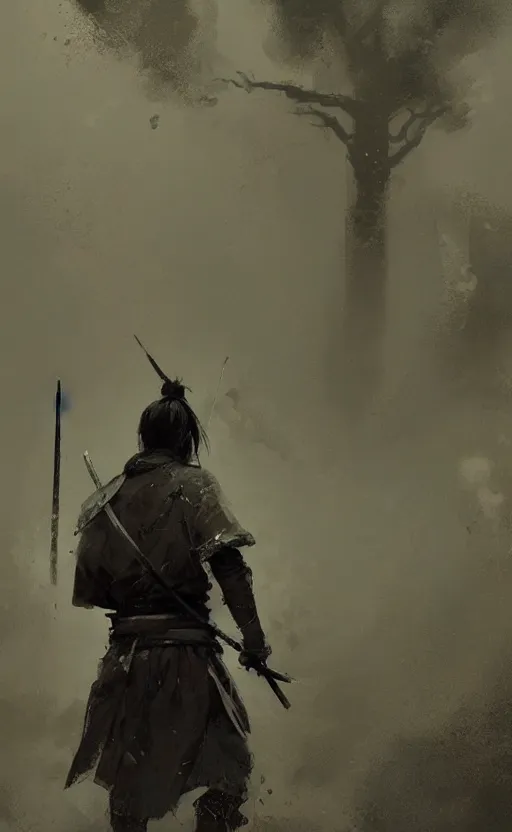 Image similar to samurai in rain, arcane, by fortiche, by greg rutkowski, esuthio, craig mullins