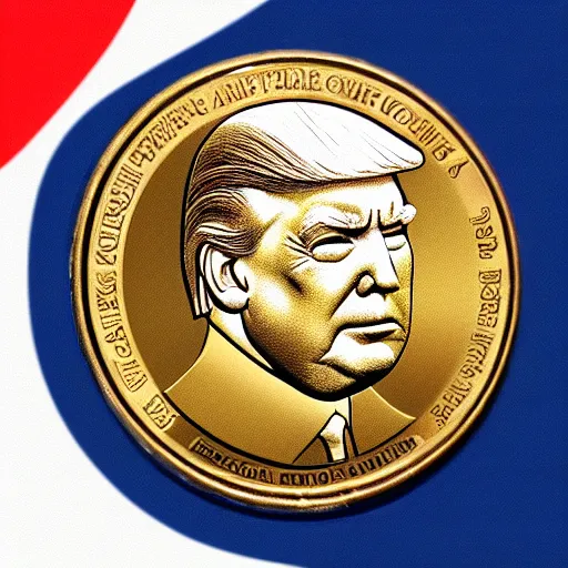 Image similar to the face of trump on a golden coin