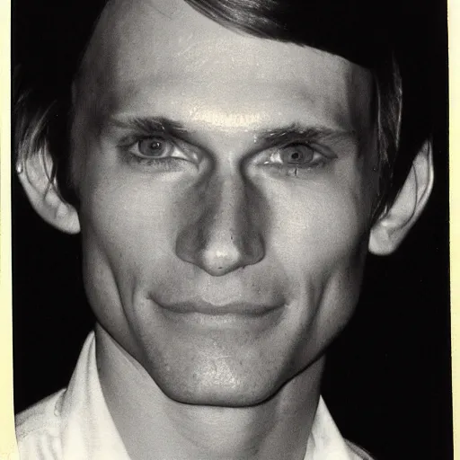 Image similar to A photograph portrait of Jerma985 with short-medium length hair a combover wearing early 1970s menswear in the early 1970s, taken in the early 1970s, grainy, taken on a 1970s Polaroid Camera, realistic, hyperrealistic, very realistic, highly detailed, very detailed, extremely detailed, detailed, digital art, trending on artstation, colorized photo