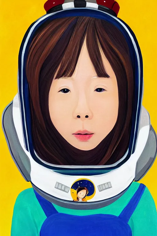 Image similar to portrait of a girl with astronaut helmets by 村 田 莲 尔, cloudy sky background lush landscapeb trending 村 田 莲 尔