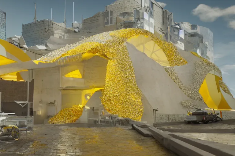 Image similar to Hyperrealism, SA world made of jelly and custard, ray tracing, intricate details, 4k detail post processing, ultra detailed, cinematic