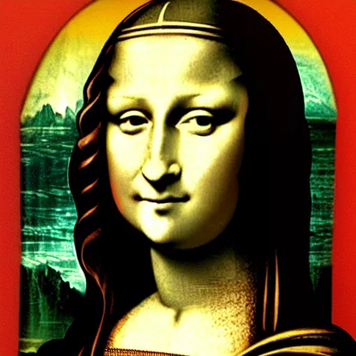 Prompt: monalisa made with internet photos, collage, constructivist artwork, internet collage