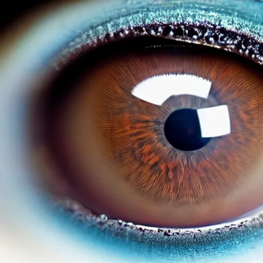 Image similar to beautiful close - up of eye with reflection of milky way inside pupil, macro photography