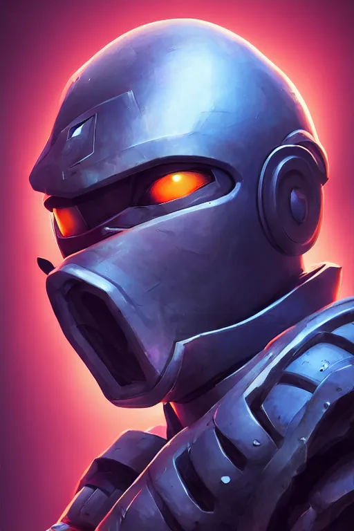 Image similar to epic mask helmet robot ninja portrait stylized as fornite style game design fanart by concept artist gervasio canda, behance hd by jesper ejsing, by rhads, makoto shinkai and lois van baarle, ilya kuvshinov, rossdraws global illumination radiating a glowing aura global illumination ray tracing hdr render in unreal engine 5