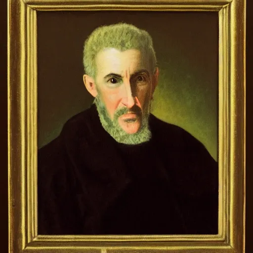 Image similar to portrait of René Guenon, in the style of the Hudson River School