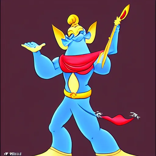 Image similar to genie character ， by alladin