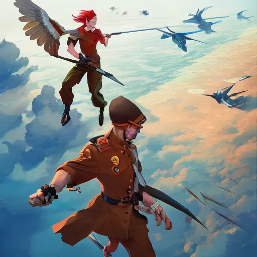 Image similar to birds eye view battle of cape ecnomus, behance hd artstation by jesper ejsing, by rhads, makoto shinkai and lois van baarle, ilya kuvshinov, ossdraws