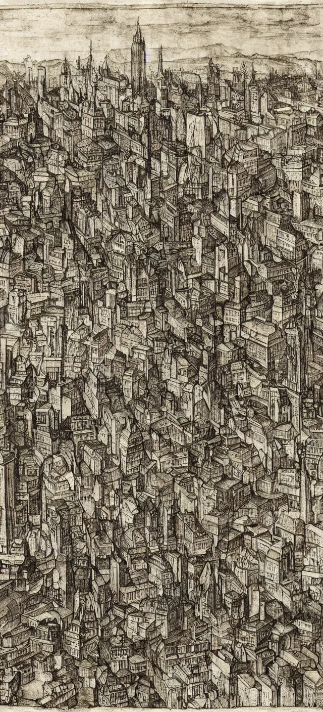 Image similar to a cityscape by albrecht durer