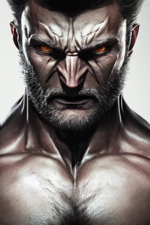 Prompt: Wolverine,muscle extremely detailed, full face, mouth, trending on artstation, pixiv, cgsociety, hyperdetailed Unreal Engine 4k 8k ultra HD, WLOP