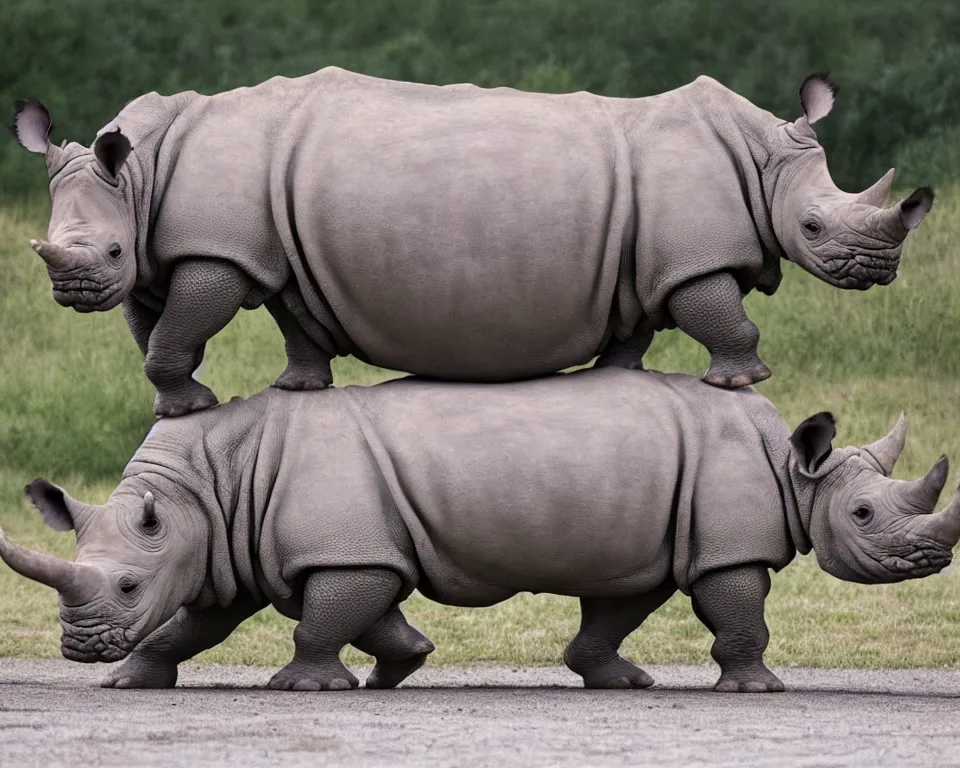 Image similar to An hybrid between a rhino and a walrus