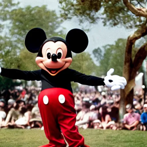 Image similar to mickey mouse performing at woodstock