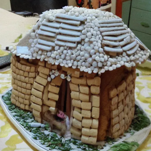 Image similar to house made from biscuits