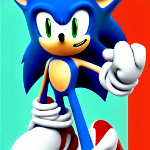 Image similar to Sonic the hedgehog, drawn by a drunk child maybe, it\'s really bad