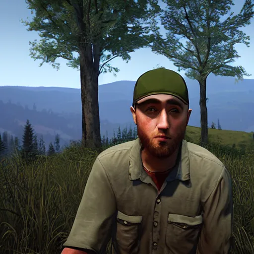 Image similar to mac miller, in dayz, screenshot