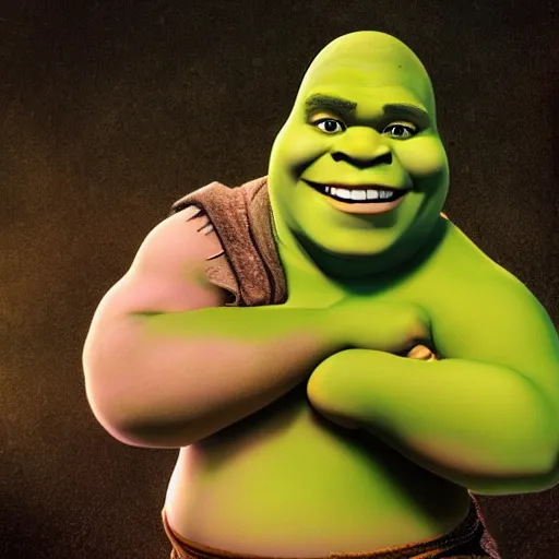 Prompt: shrek as an oily body builder at the beach, 4k, high detail, high-resolution photograph, professional photography, ultra-detail