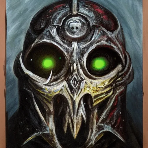 Image similar to portrait of Chaos Eater from Dark Souls, oil on canvas